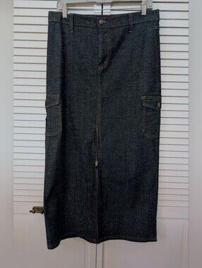 Vintage Cowgirl Denim Midi Skirt. Made In USA - NAVI Brand. Sz L